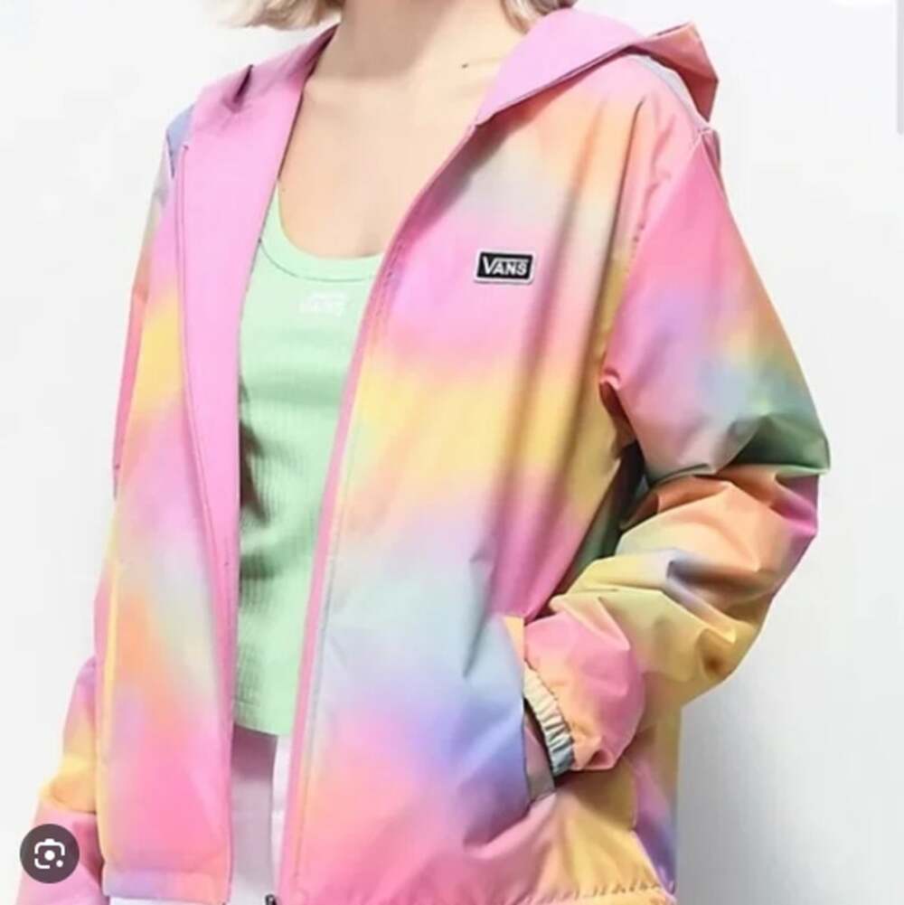 Vans tie dye/pink reversible windbreaker Size S